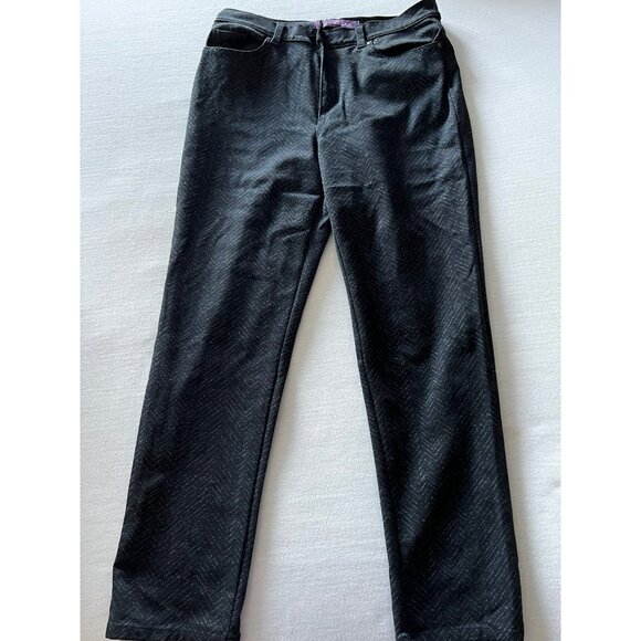 Gloria Vanderbilt Amanda Black Patterned Stretch Pants Size 12 - Picture 1 of 6